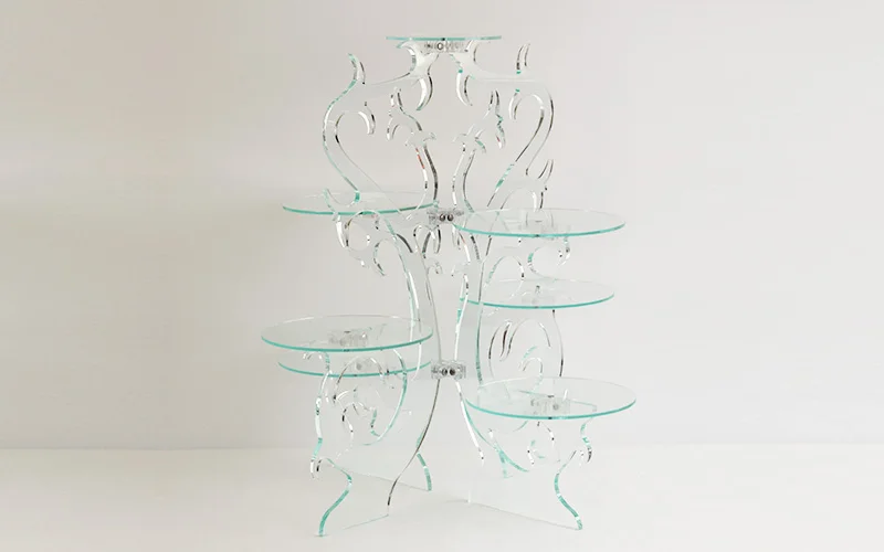 Supports de pièces-montées : Support transparent “baroque”